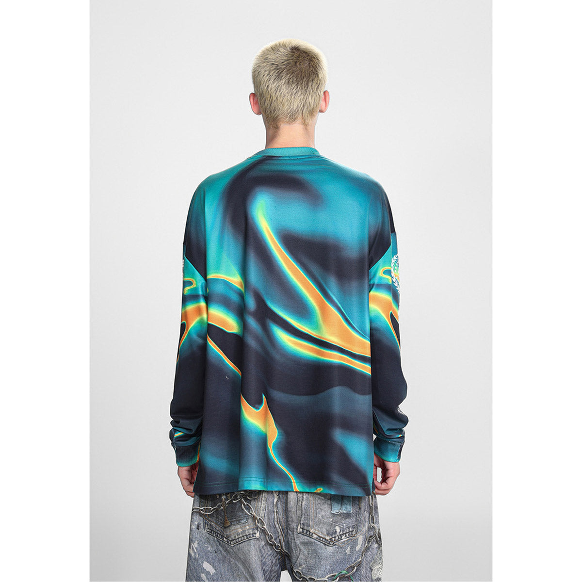 Men Long Sleeve Shirt Saint Michael Loose Long Sleeve Shirt