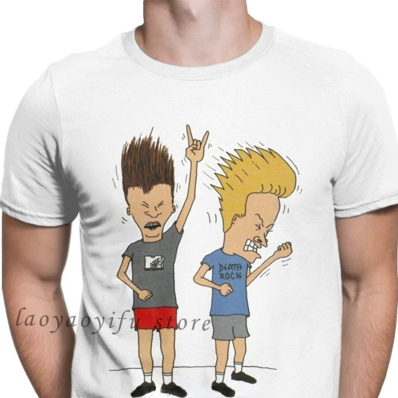 Beavis Butthead Rock Men Tshirt Comic Punk Tops T Shirts