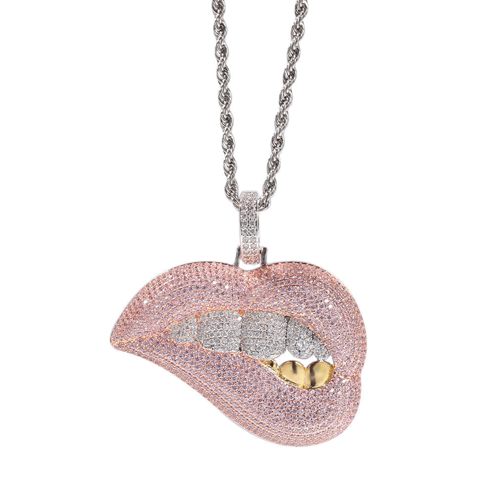 Jewelry Hip Hop Pendant Necklace Copper Set Zircon Hipster Necklace St. Valentine's