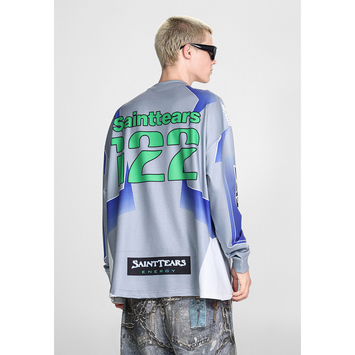 Mens Long Sleeve Shirt Saint Michael Loose Long Sleeve Shirt