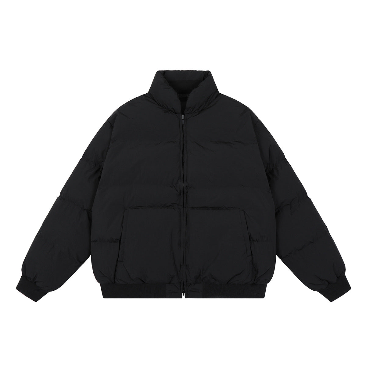 Unisex Coat FOG Loose Stand-Up Collar Filled Cotton Jacket