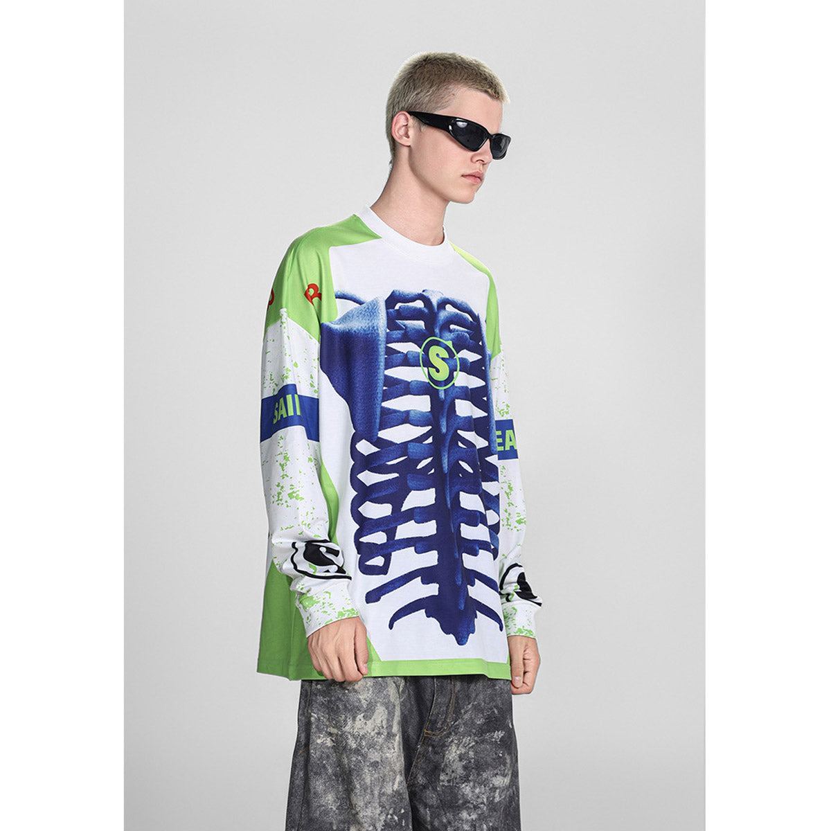 Men Long Sleeve Shirt Saint Michael Loose Long Sleeve Shirt